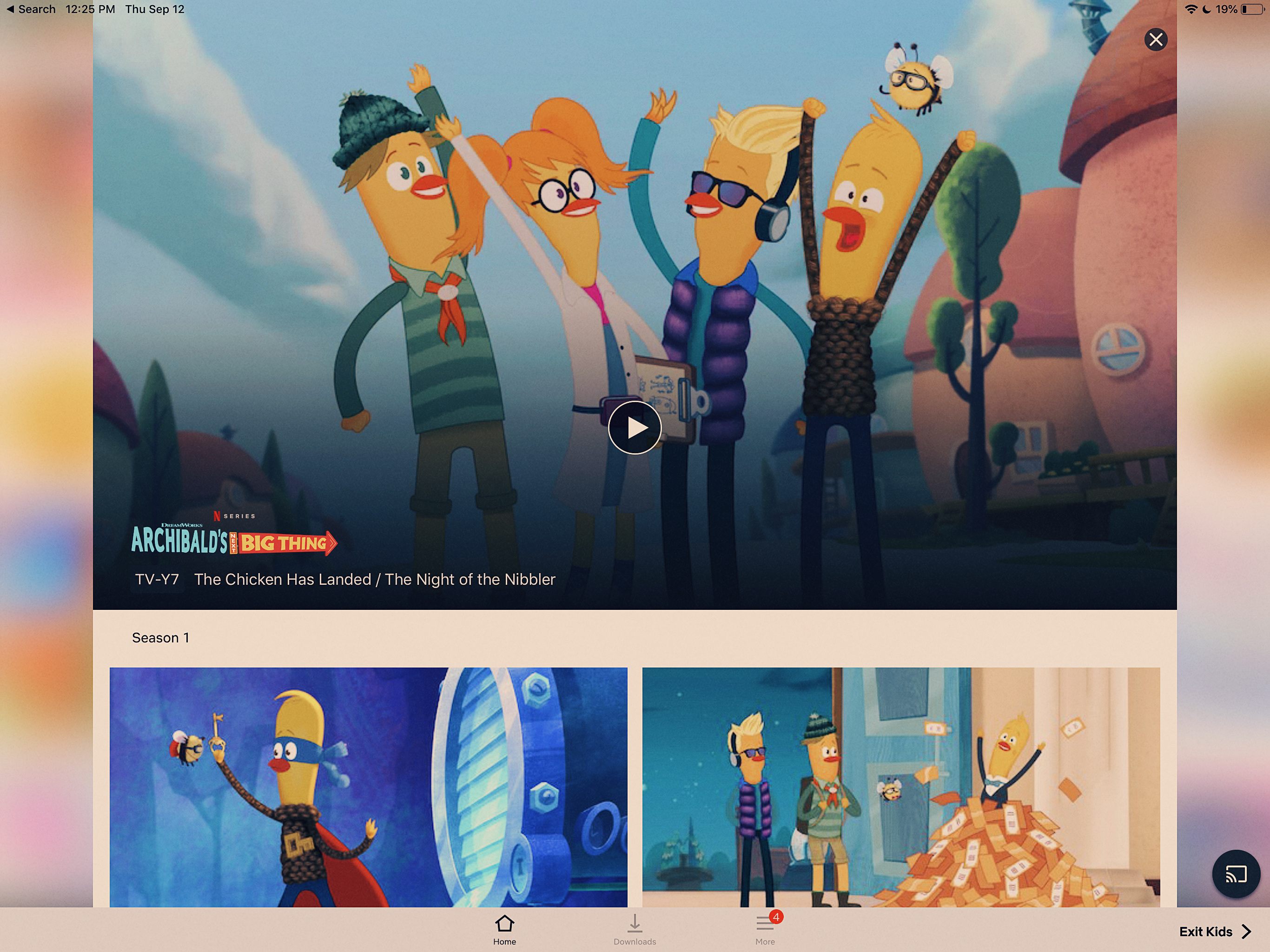 Streaming page for Archibald’s Next Big Thing