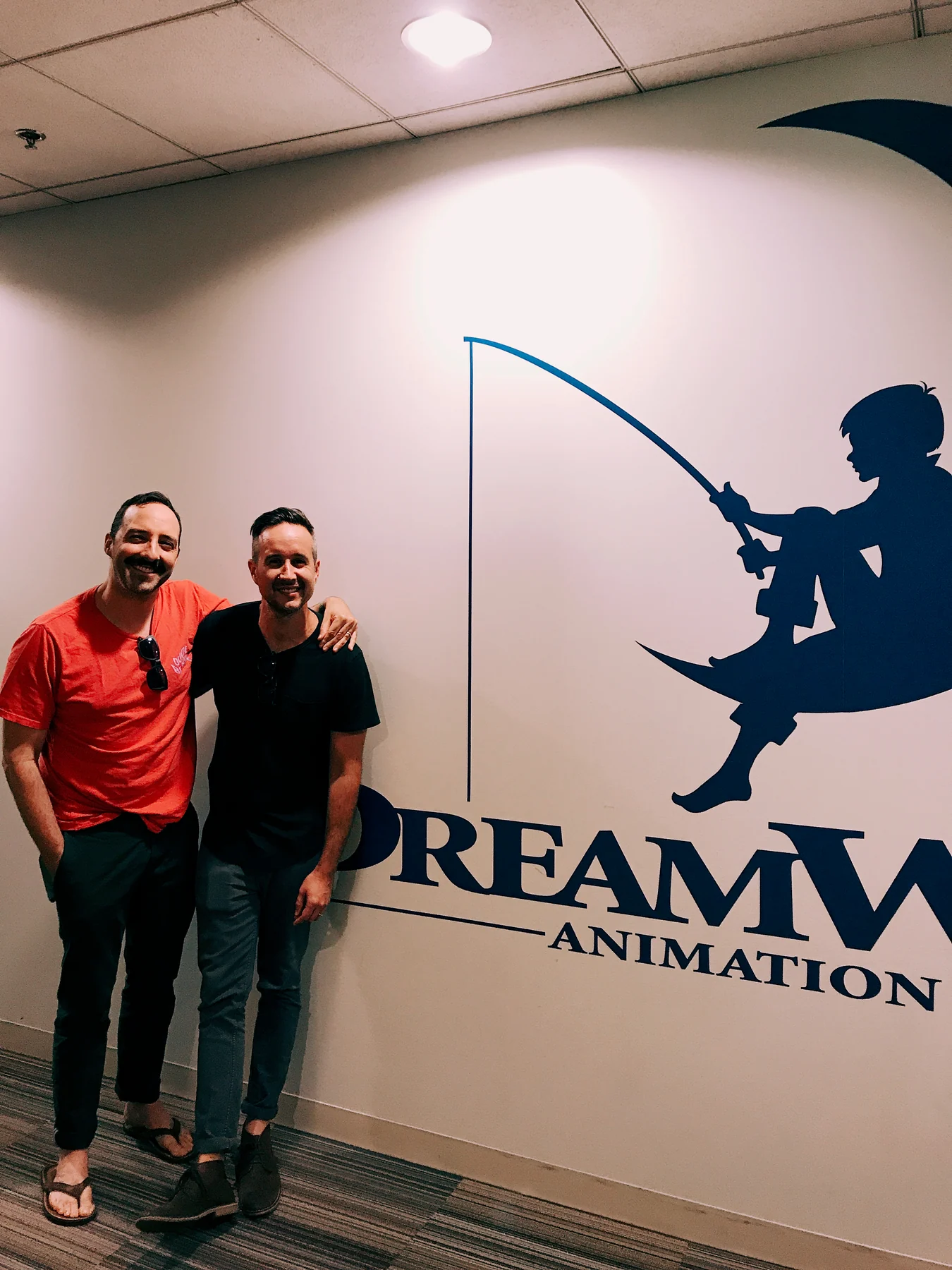 Victor Huckabee and Tony Hale visiting DreamWorks Animation