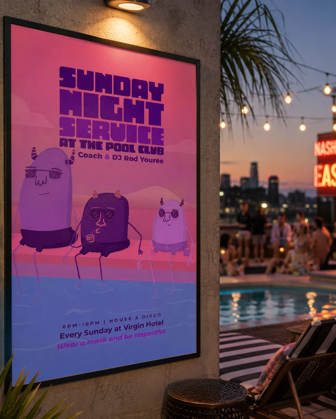 Event flyer displayed in an environmental mockup
