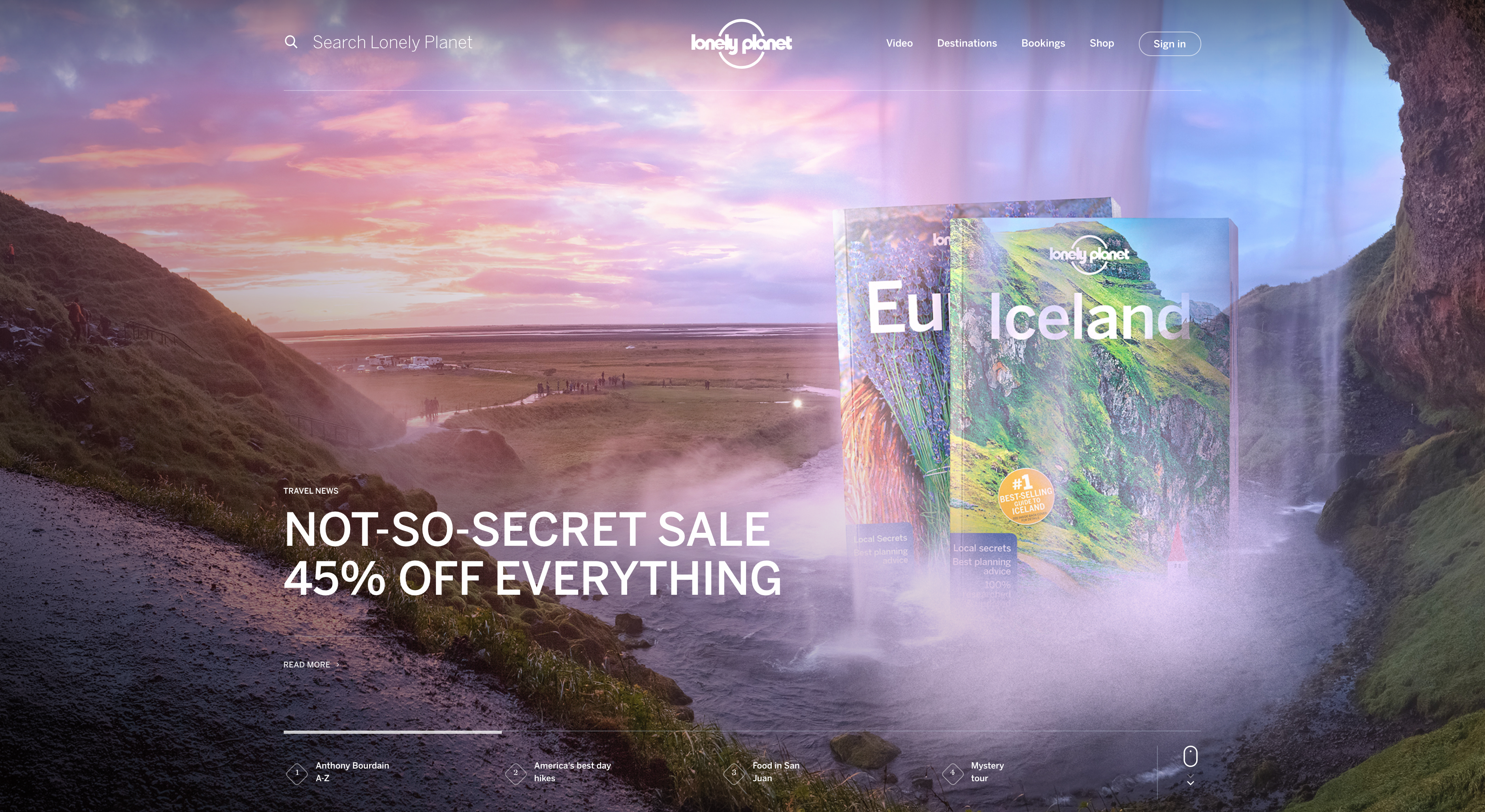 Lonely Planet digital marketing screen capture