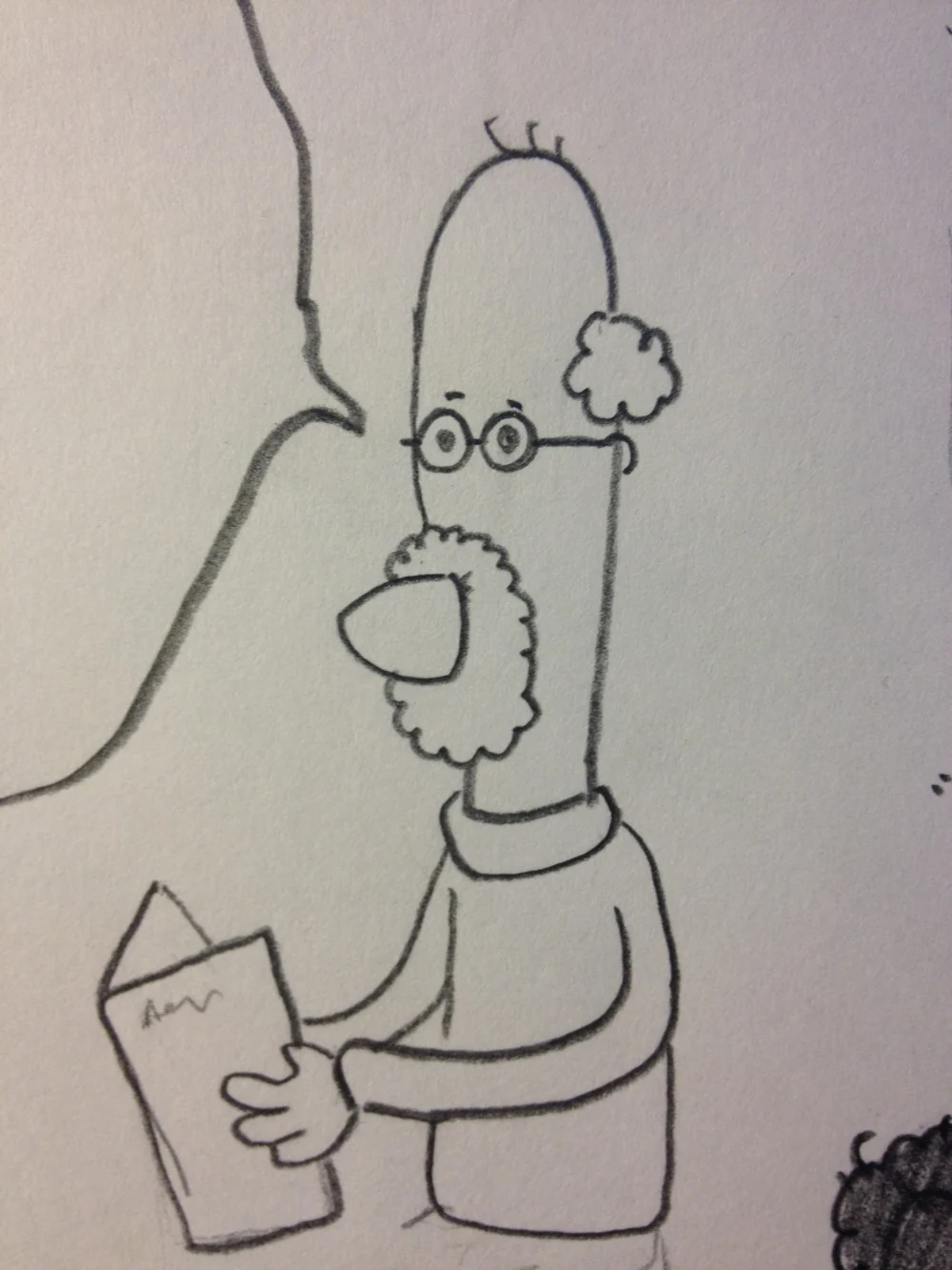 Early vertical character drawing from the Archibald sketchbook