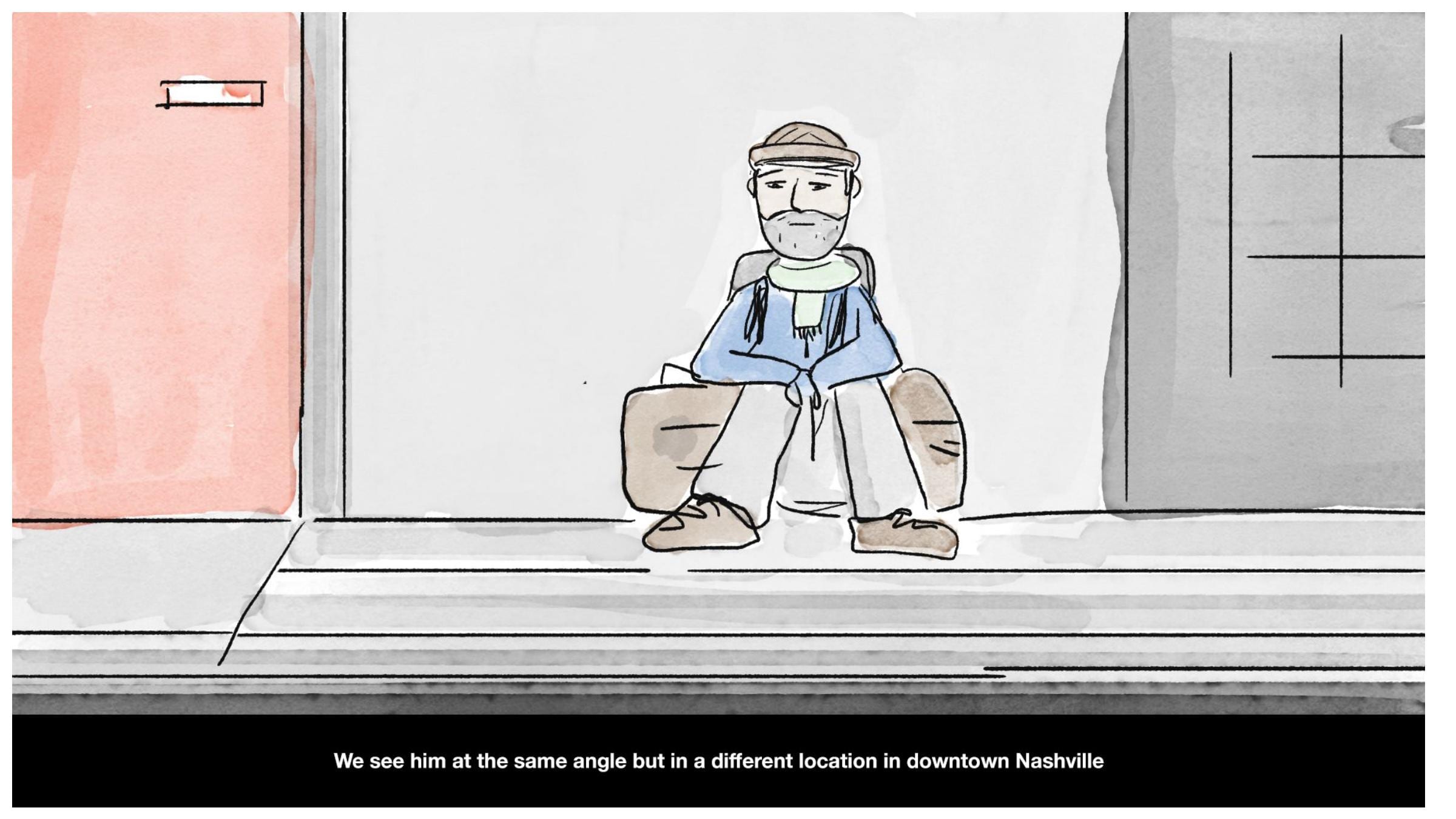 Illustrated Easter commercial storyboard frame 2