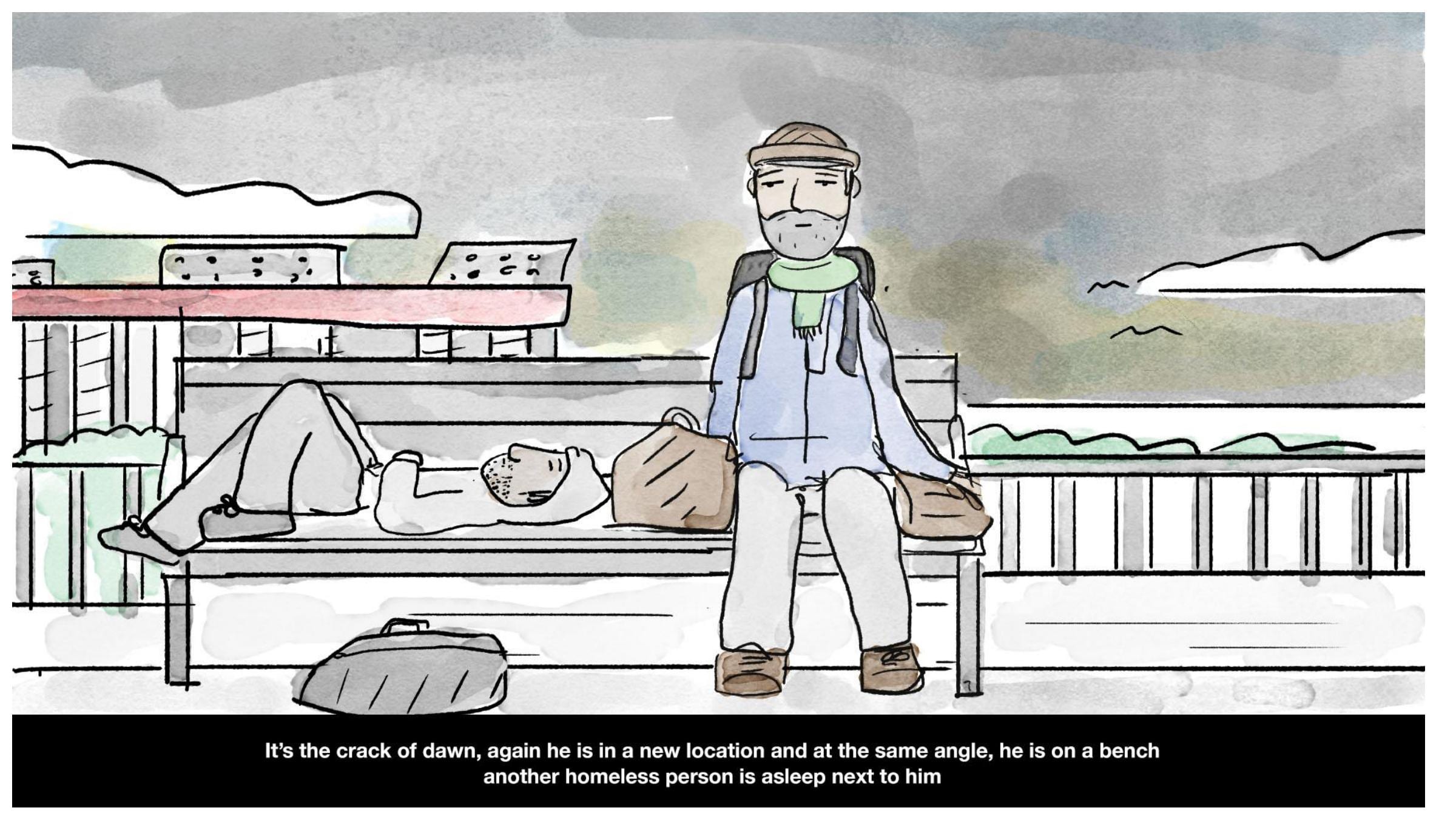 Illustrated Easter commercial storyboard frame 3